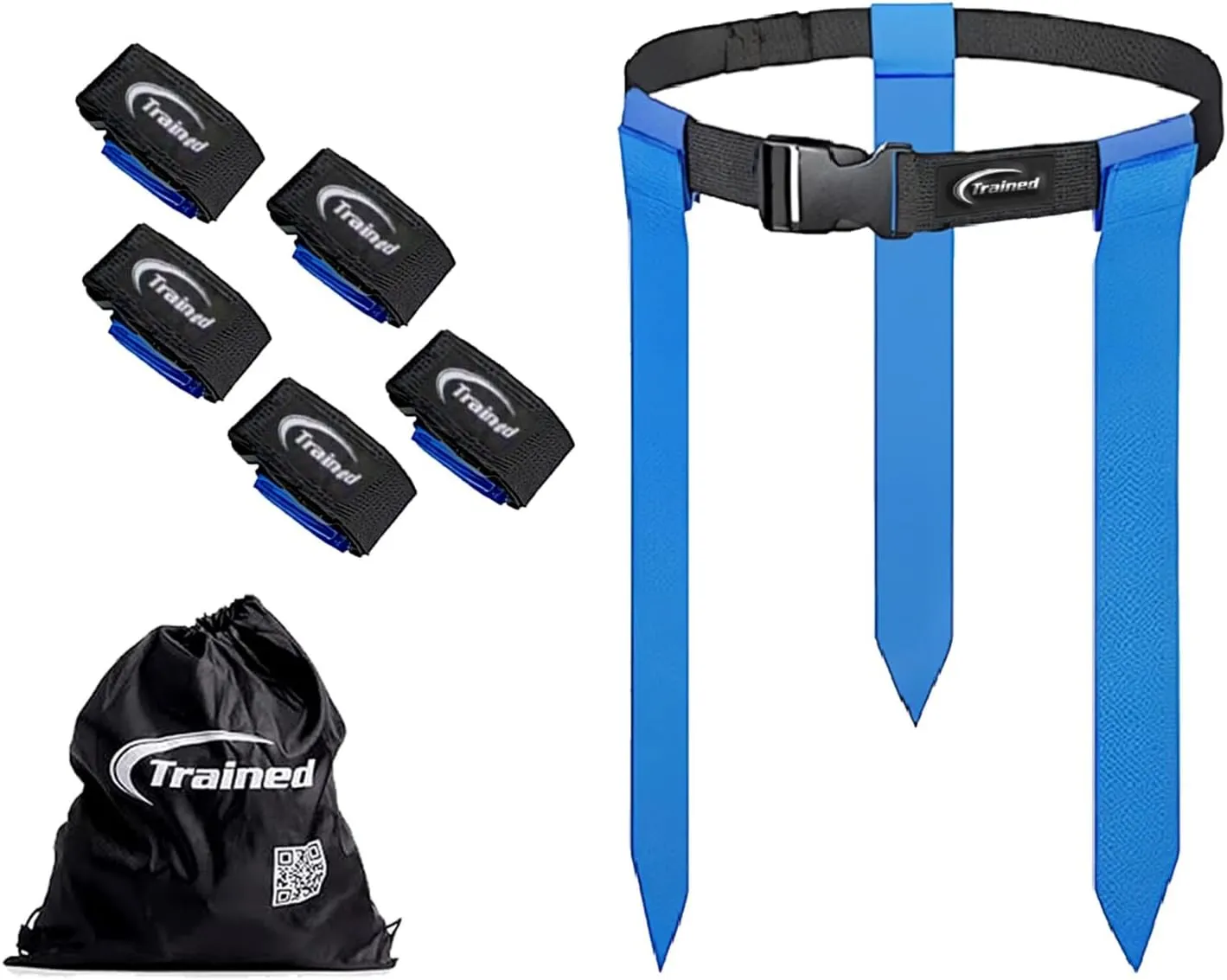 Trained 10 Man Flag Football Belts, 10 Player Adjustable Flag Football Set for Sports Teams, Training & Competition