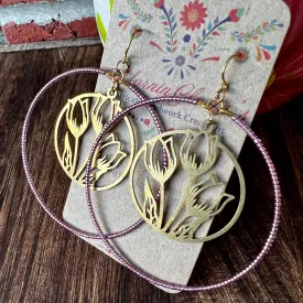 Tulip Beaded Hoops