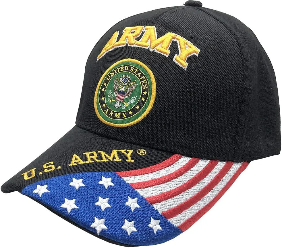 U.S. Army Baseball Caps Hats Military Apparel | Retired Veteran | 3D Embroidered | Adjustable