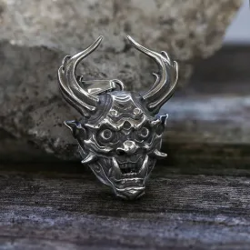 Vintage Oni Mask Stainless Steel Pendant