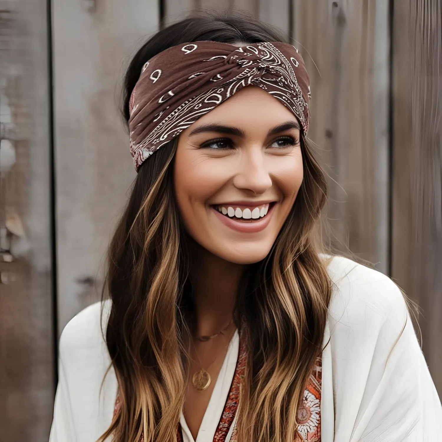 Wide Headbands for Women Yoga Running Sports Headhand Bandana Boho Non Slip Sweat Head Bands Accessories 4 Pack