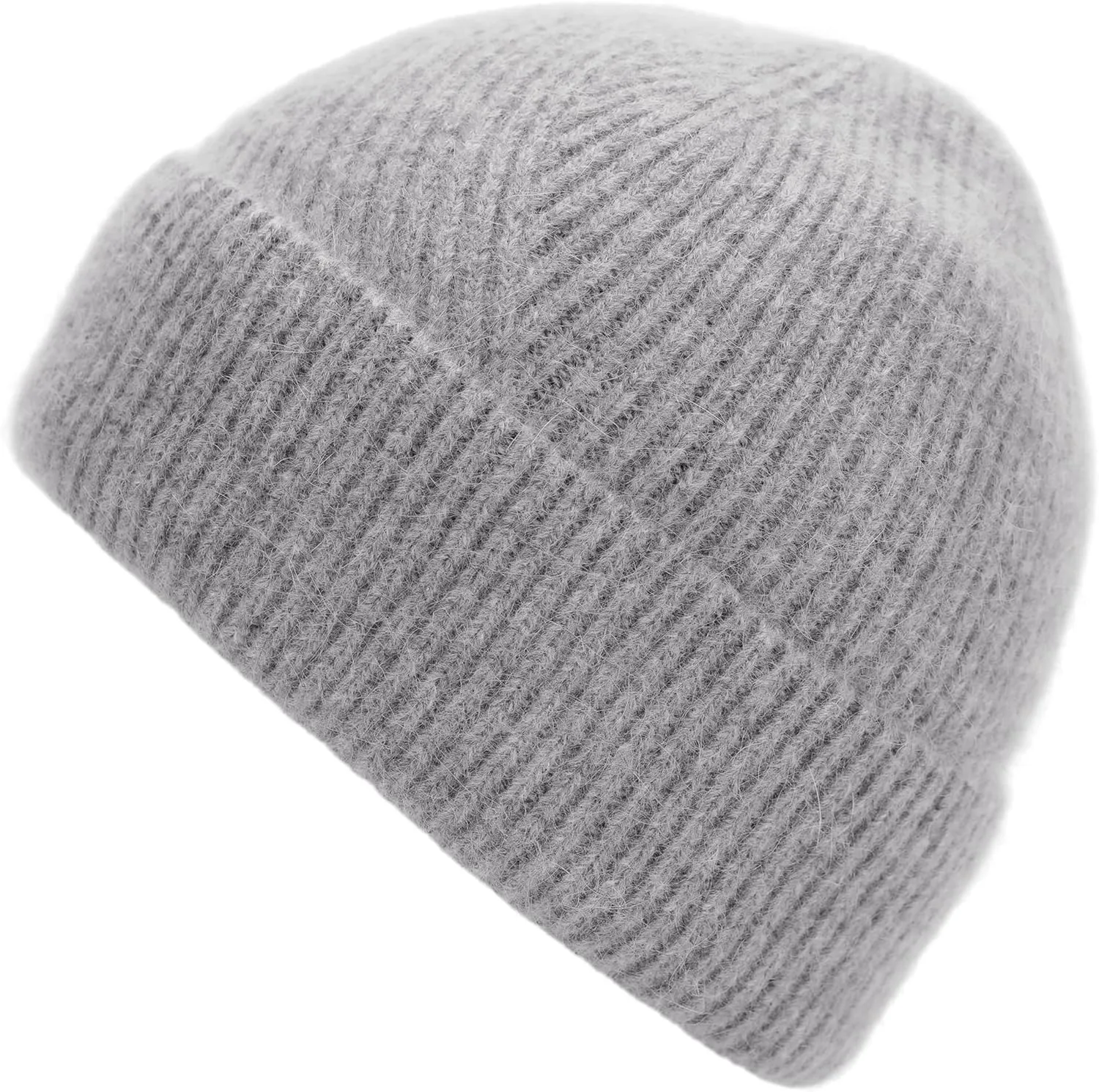 Womens Mens Lightweight Soft Winter Cashmere Ribbed Cuff Knit Beanie Skull Cap Ski Hat