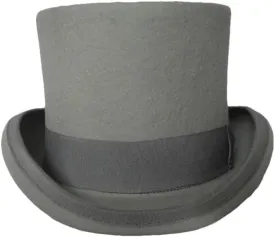 Wool Felt High Top Hat Women Men Asymmetric Cashmere Hat Fashion Ribbon Hats Party Halloween Magician Costume Cap gray9 M 55-57cm
