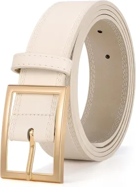 XZQTIVE Women Leather Belts for Jeans Pants Dresses Fashion Waist Belt for Women with Pin Buckle