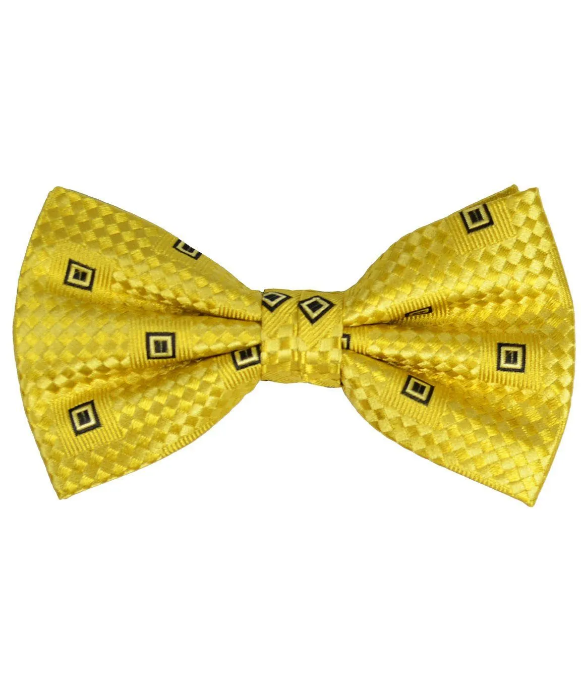 Yellow Patterned Silk Bow Tie